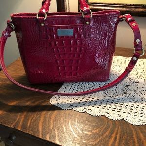 Brahmin hand bag …. Cranberry color…. 11 by 9.